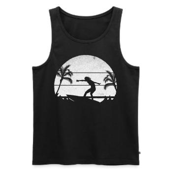 Surfeur d’eau Lady Surf Surfboard Surfing Girl - Débardeur bio Premium Homme - noir - Devant - Michal (187cm)