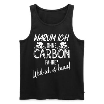 warum ich ohne Carbon fahre? weil ich es kann - Männer Premium Bio Tank Top - Schwarz - Vorne - AI Model Male 178 light (178cm)