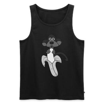 Lustiges Design mit einem Affen und einer Banane - Männer Premium Bio Tank Top - Schwarz - Vorne - AI Model Male 178 light (178cm)