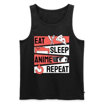 Eat Sleep Anime Repeat Animes - Männer Premium Bio Tank Top - Schwarz - Vorne - Michal (187cm)