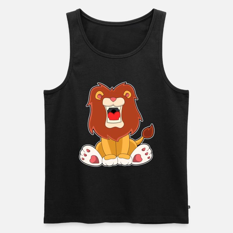 Brüllender Löwe - Männer Premium Bio Tank Top - Schwarz