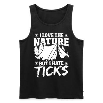 I Love the Nature, but I hate Ticks Camping - Männer Premium Bio Tank Top - Schwarz - Vorne - AI Model Male 178 light (178cm)