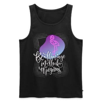 Funny flamingo saying with beautiful typography - Men's Premium Organic Tank Top - black - Front - AI Model Male 178 light (178cm)