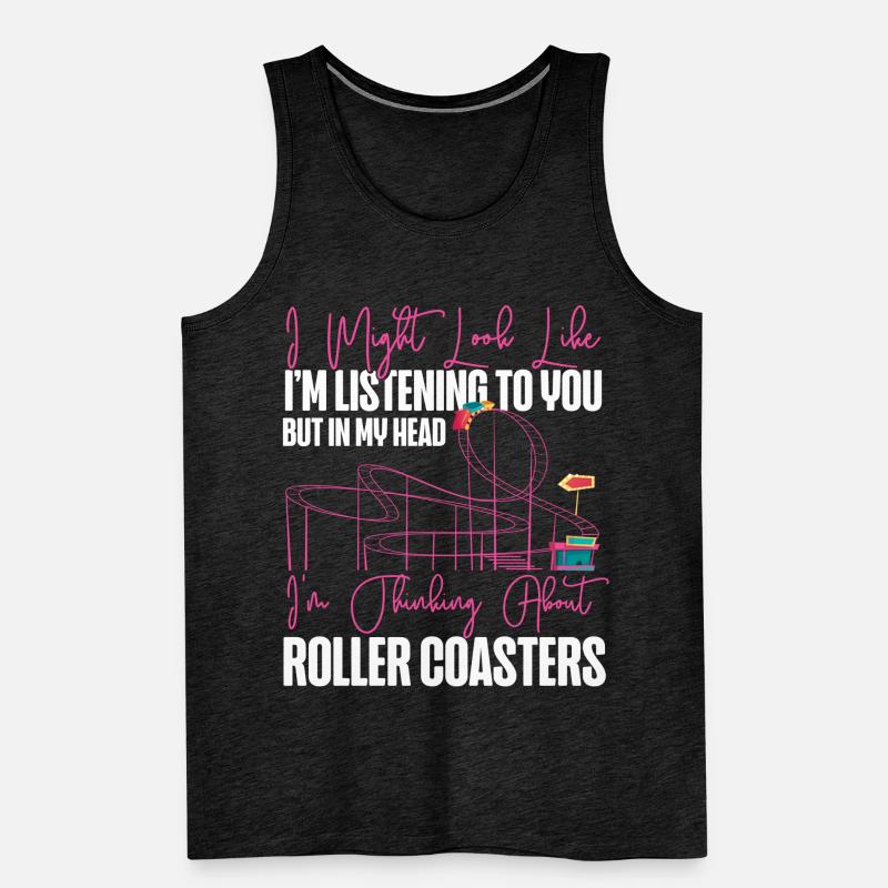 Roller Coaster I Might Look Like Men's Premium Organic Tank Top