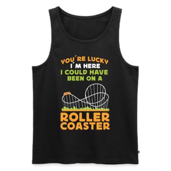 Roller Coaster You're Lucky I'm - Männer Premium Bio Tank Top - Schwarz - Vorne - Michal (187cm)