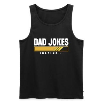 Fête des pères Papa Drôles de papa Blagues en cours de chargement - Débardeur bio Premium Homme - noir - Devant - Michal (187cm)