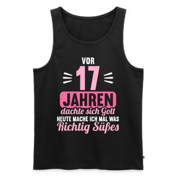 Vor 17 Jahren dachte Gott mach Gutes 17 Geburtstag - Männer Premium Bio Tank Top - Schwarz - Vorne - Michal (187cm)