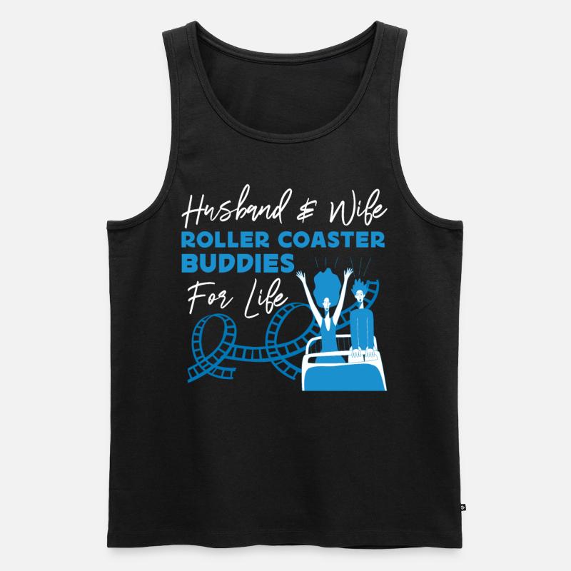 Roller Coaster Marriage Wedding - Männer Premium Bio Tank Top - Schwarz