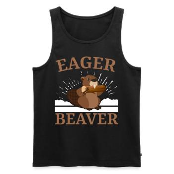 Eager Beaver Wildlife Animal Canada Dam Rodent - Men's Premium Organic Tank Top - black - Front - AI Model Male 178 light (178cm)