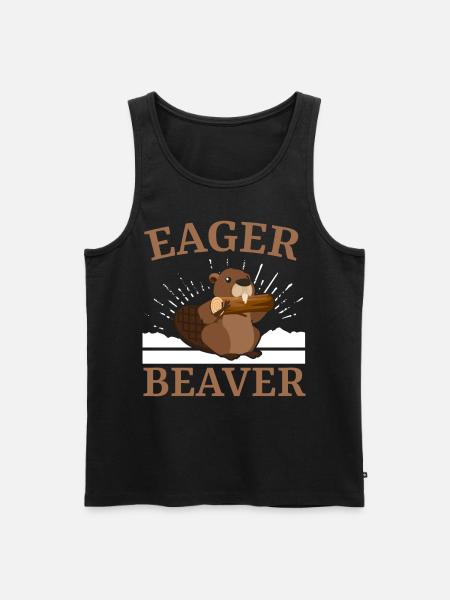 Eager Beaver Wildlife Animal Canada Dam Rodent - Men's Premium Organic Tank Top - black