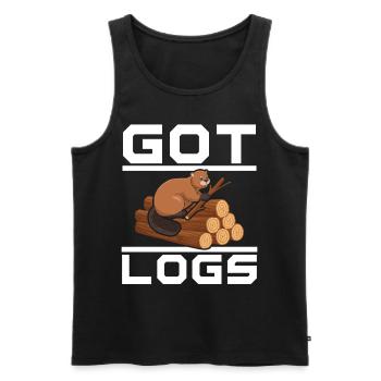 Got Logs Biber Wildlife Tier Kanada Damm Nagetier - Männer Premium Bio Tank Top - Schwarz - Vorne - AI Model Male 178 light (178cm)