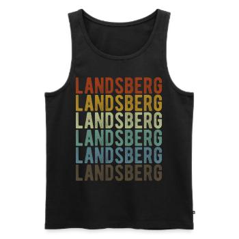 Landsberg Stadt Retro Vintage - Männer Premium Bio Tank Top - Schwarz - Vorne - Michal (187cm)