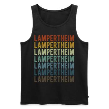 Lampertheim Stadt Retro Vintage - Männer Premium Bio Tank Top - Schwarz - Vorne - Michal (187cm)