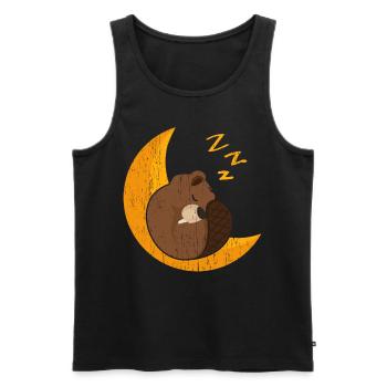 Sleeping Beaver Wildlife Animal Canada Dam Nageti - Men's Premium Organic Tank Top - black - Front - Michal (187cm)