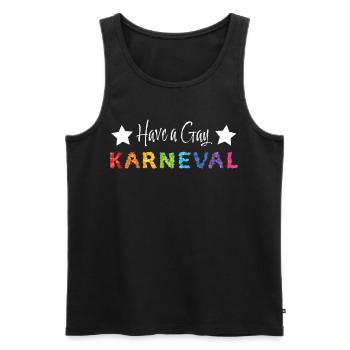 Gay Karneval Fasching fünfte 5. Jahreszeit Homo - Männer Premium Bio Tank Top - Schwarz - Vorne - Michal (187cm)