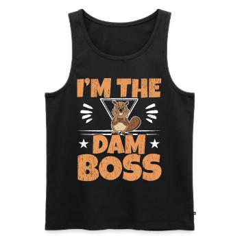 I am the dam boss wildlife animal rodent beaver - Men's Premium Organic Tank Top - black - Front - Michal (187cm)
