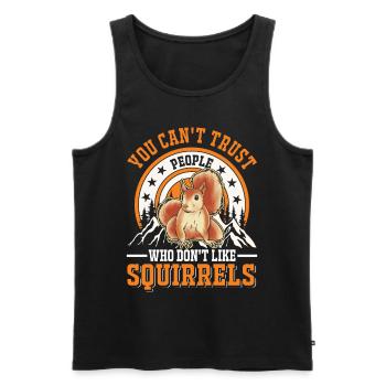 Squirrel Gift Grey Squirrel - Men's Premium Organic Tank Top - black - Front - Michal (187cm)