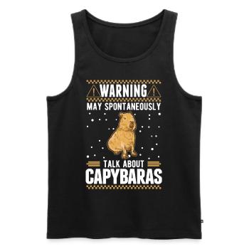May spontaneously talk about Capybaras - Männer Premium Bio Tank Top - Schwarz - Vorne - Michal (187cm)
