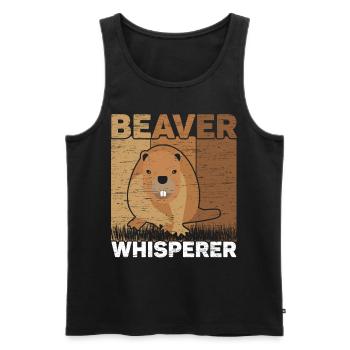 Beaver Whisperer Wildlife Animal Canada Dam Rodent - Men's Premium Organic Tank Top - black - Front - Michal (187cm)