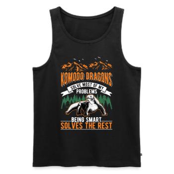 Komodowaran Komodo Dragon Waran - Männer Premium Bio Tank Top - Schwarz - Vorne - Michal (187cm)