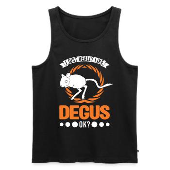 J’aime vraiment Degus, ok - Débardeur bio Premium Homme - noir - Devant - Michal (187cm)