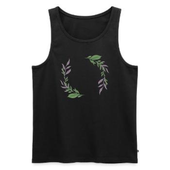 Lavender I Team Bride Fleur Couronne Mariage Boho - Débardeur bio Premium Homme - noir - Devant - AI Model Male 178 light (178cm)