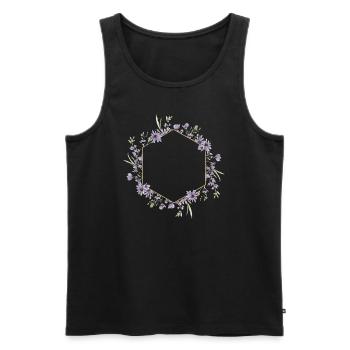 Lavender I Team Bride Fleur Couronne Mariage Boho - Débardeur bio Premium Homme - noir - Devant - AI Model Male 178 light (178cm)