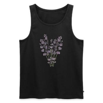 Lavendel I Team Braut Blumenkranz Hochzeit Boho - Männer Premium Bio Tank Top - Schwarz - Vorne - AI Model Male 178 light (178cm)