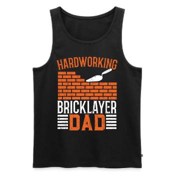Hardworking Bricklayer Papa Masonwork Father's Day - Men's Premium Organic Tank Top - black - Front - Michal (187cm)