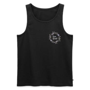 Lavender I Team Bride Fleur Couronne Mariage Boho - Débardeur bio Premium Homme - noir - Devant - AI Model Male 178 light (178cm)
