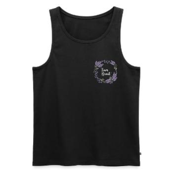 Lavender I Team Bride Fleur Couronne Mariage Boho - Débardeur bio Premium Homme - noir - Devant - AI Model Male 178 light (178cm)