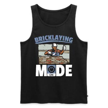 Mason mode on the construction Job Bricklayer - Men's Premium Organic Tank Top - black - Front - AI Model Male 178 light (178cm)