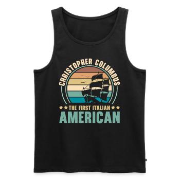 Columbus Day Navigator Ship Christopher Columbus - Men's Premium Organic Tank Top - black - Front - AI Model Male 178 light (178cm)