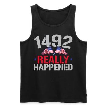 1492 Es geschah wirklich Navigator Kolumbus-Tag - Männer Premium Bio Tank Top - Schwarz - Vorne - AI Model Male 178 light (178cm)