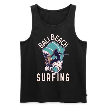 Bali Beach Surfer Retro Surfing Girl Travel - Männer Premium Bio Tank Top - Schwarz - Vorne - Michal (187cm)