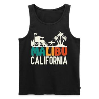 Malibu California Surfer Rettungsschwimmerstation - Männer Premium Bio Tank Top - Schwarz - Vorne - Michal (187cm)