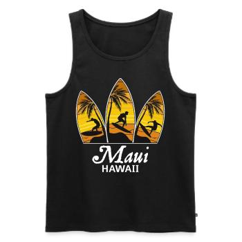 Maui Hawaii Surfer Spot Sunset Surfboards Surf - Männer Premium Bio Tank Top - Schwarz - Vorne - Michal (187cm)