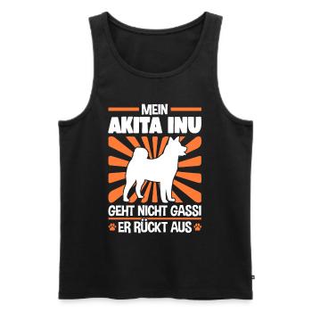 Akita Inu Gassi gehen japanischer Spitz - Männer Premium Bio Tank Top - Schwarz - Vorne - Michal (187cm)