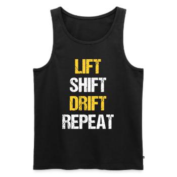 Forklift Driver Forklift Lift Shift Drift Repeat - Men's Premium Organic Tank Top - black - Front - AI Model Male 178 light (178cm)