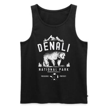 Alaska Tshirt Hommes Femmes Enfants USA Pôle Nord - Débardeur bio Premium Homme - noir - Devant - Michal (187cm)