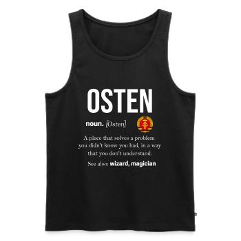 Ossi Geschenk Ostdeutschland NVA Germania Osten - Männer Premium Bio Tank Top - Schwarz - Vorne - Michal (187cm)