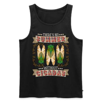 Zikaden, Cicadas, Zikade lustiger Spruch - Männer Premium Bio Tank Top - Schwarz - Vorne - AI Model Male 178 light (178cm)