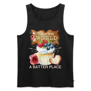 Cupcake, Kuchen backen, lustiger Spruch Muffin - Männer Premium Bio Tank Top - Schwarz - Vorne - AI Model Male 178 light (178cm)