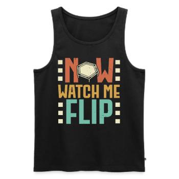 Now Watch Me Flip Trampolining Trampoline - Men's Premium Organic Tank Top - black - Front - AI Model Male 178 light (178cm)