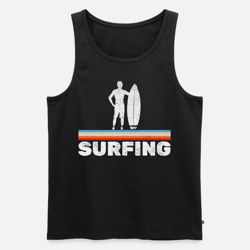 Surfing Man Surfer - Männer Premium Bio Tank Top - Schwarz