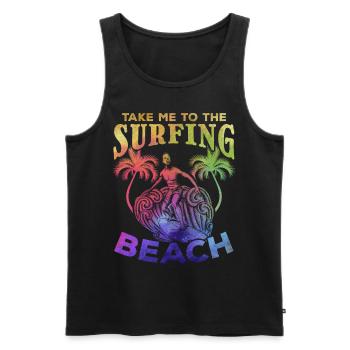 Surfer Take Me To The Surfing Beach - Männer Premium Bio Tank Top - Schwarz - Vorne - Michal (187cm)