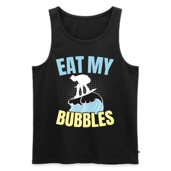 Eat My Bubbles Water Sports Waterskiing Waterskiing - Men's Premium Organic Tank Top - black - Front - AI Model Male 178 light (178cm)