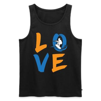 Waterskiing Water Sports Waterskiing Waterskiing - Men's Premium Organic Tank Top - black - Front - AI Model Male 178 light (178cm)