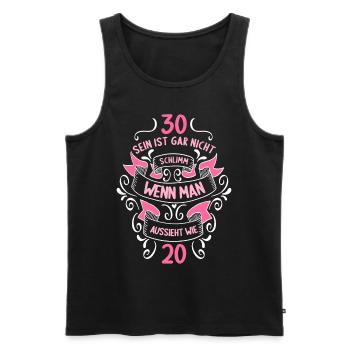 30 sein ist nicht schlimm wenn man 30 Geburtstag - Männer Premium Bio Tank Top - Schwarz - Vorne - AI Model Male 178 light (178cm)
