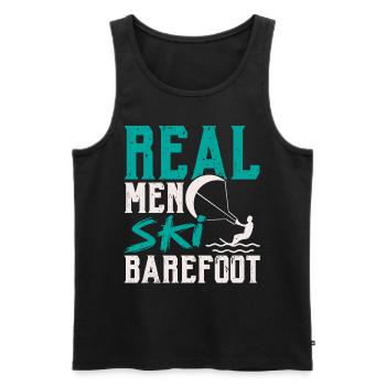 Real men go barefoot waterskiing Waterskiing - Men's Premium Organic Tank Top - black - Front - AI Model Male 178 light (178cm)